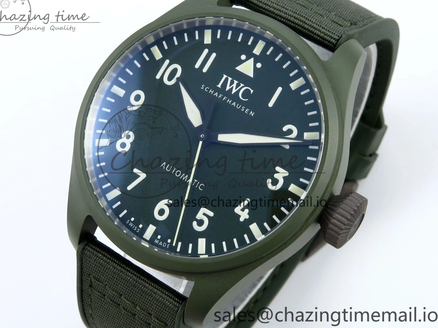 MIROTIME 0515 Big Pilot IW329802 M+F 1:1 Best Edition Green Dial on Green Nylon Strap MY Unique 7002